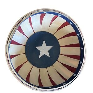 Fourth of JulyThemed Wooden Basket 12" by Market Art Lone Star USA Flag and Star